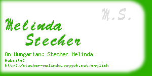 melinda stecher business card